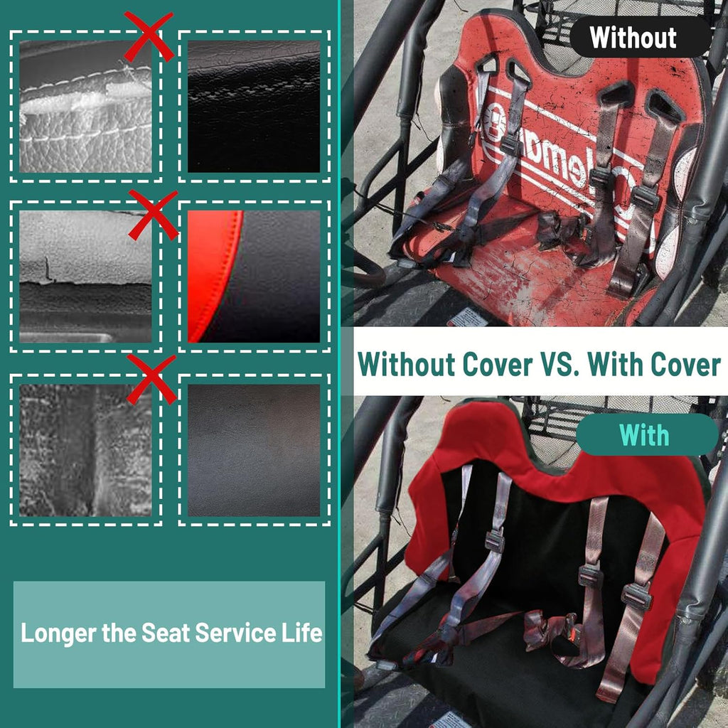 QYMOTO Coleman KT196 Go Kart Seat Cover,CK196-T 200GK Bench Double Seat Cover Heavy Duty Waterproof Sratch-Resistant Protect The Seat from Wear and Tear Go Kart Accessories