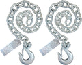 Heavy Duty Boat Trailer Safety Chains, Towing Chain With Hook On One End, 2pcs, Class 4 Trailer Chains With Breaking Strength As 8/0-7600lbs, 5/16"-11700lbs, 3/8"- 16200lbs. (3/8"x30")