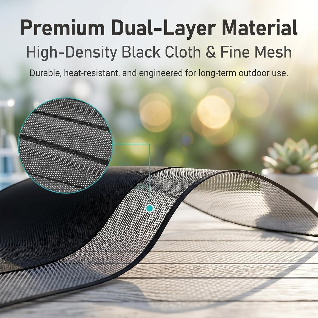 2 PCS Window Sun Shades, Half Blackout See-Through Side Front Window Cover, Double Layer Heat Glare Block Protector, Fit for Driver Passenger (Black)