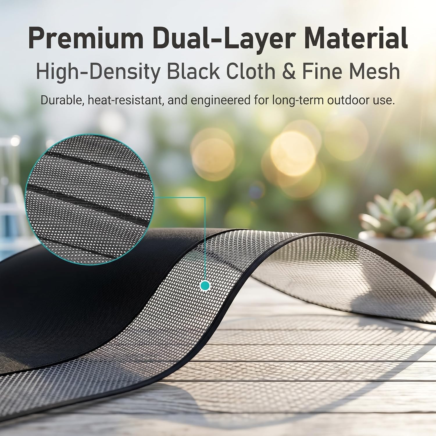 2 PCS Window Sun Shades, Half Blackout See-Through Side Front Window Cover, Double Layer Heat Glare Block Protector, Fit for Driver Passenger (Black)
