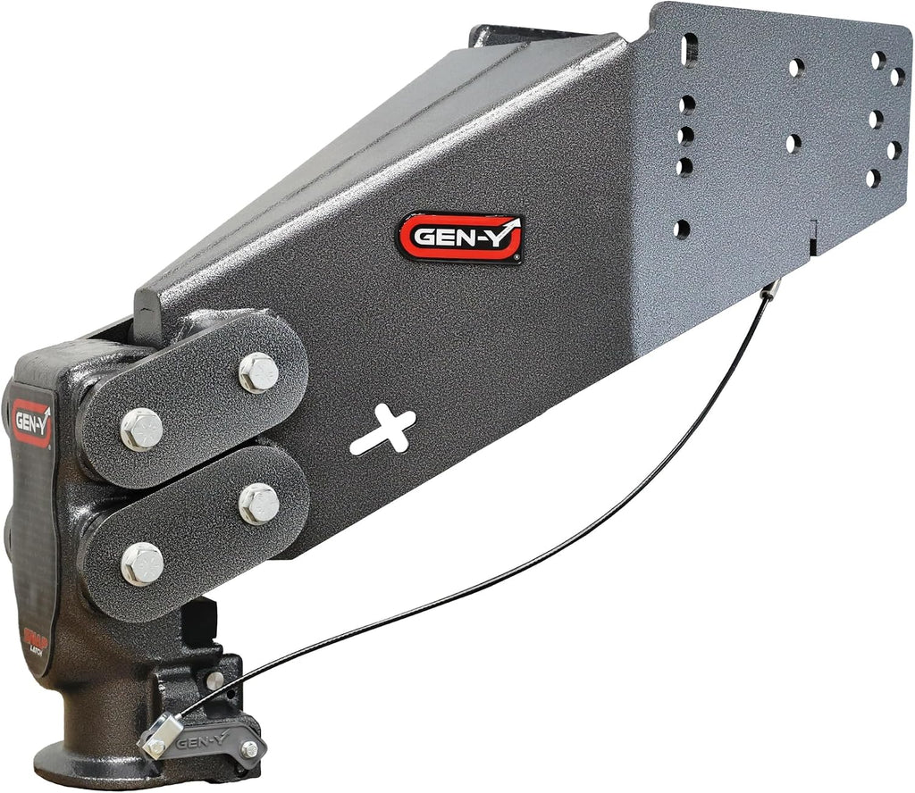 GEN-Y Hitch Fifth Wheel to Gooseneck SnapLatch Coupler - 1,500 LBS - 4,500 LBS Pin Weight Range - 30K LBS Towing Capacity - Compatible with 2 5/16" Gooseneck Ball - Silver