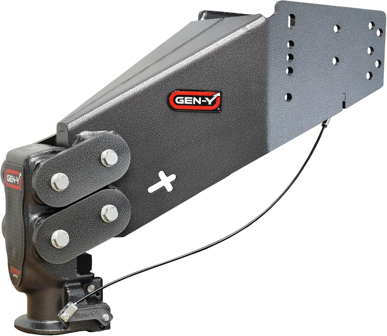 GEN-Y Hitch Fifth Wheel to Gooseneck SnapLatch Coupler - 1,500 LBS - 4,500 LBS Pin Weight Range - 30K LBS Towing Capacity - Compatible with 2 5/16" Gooseneck Ball - Silver
