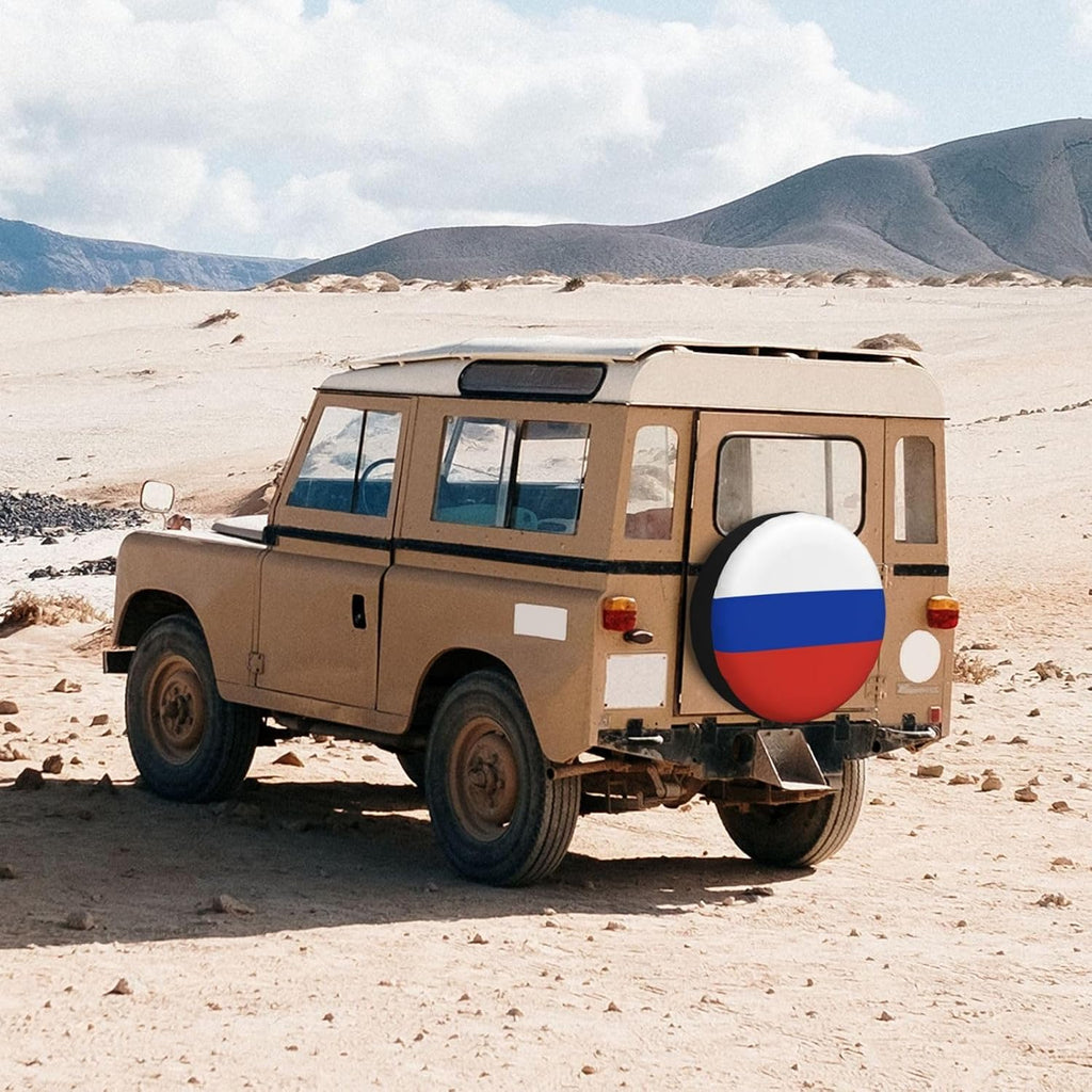 Russian Flag Print Universal Spare Tire Cover for RV, Jeep | Wheel Protector Fits Rv, Trailer, Jeep, Shield Tires From Sun, Dirt And Rain For Outdoor Storage