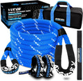 Kinetic Recovery Rope Kit (Reflective), 1.25in x 30ft 56,000Lbs, 35% High Elasticity, w/ 2 Soft Shackles, 18,666Lbs Work Load Limit for 4x4 Offroad Vehicle