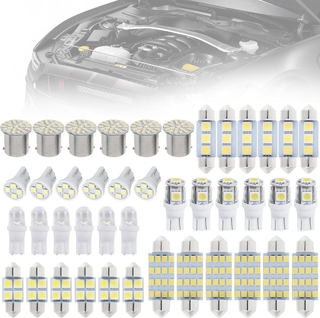 42pcs car Interior lamp kit with Dual Pointed Reading/Interior Door lamp that do not Require Batteries and are Easy to Install | Durable Structure, Automotive Lighting Accessories