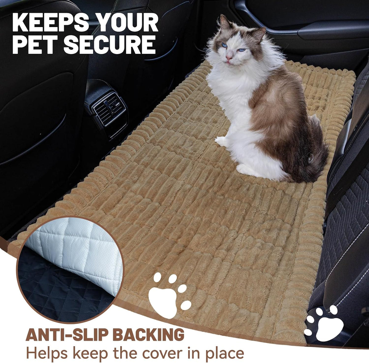 dog car seat waterproof bed cover back seat, close-up detail