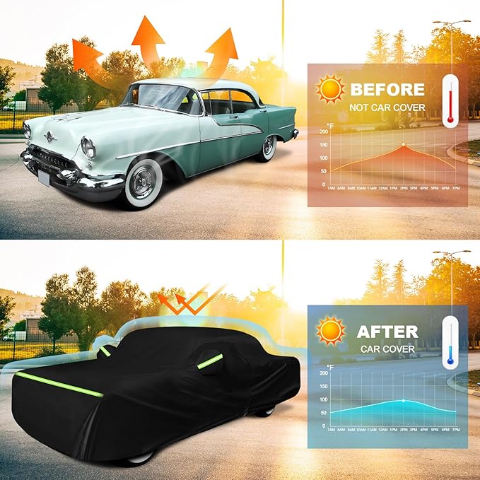 QUNSUNUS Waterproof Car Cover for Oldsmobile 88 1949-1958/1986-1999, Outdoor - Image 6