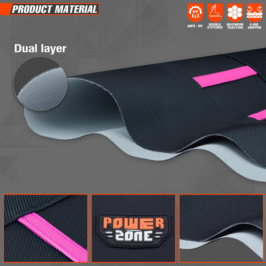 Universial Dirt Bike Seat Cover - Soft Ribbed Rubber Seat Covers for Motorcross Enduro (Pink)