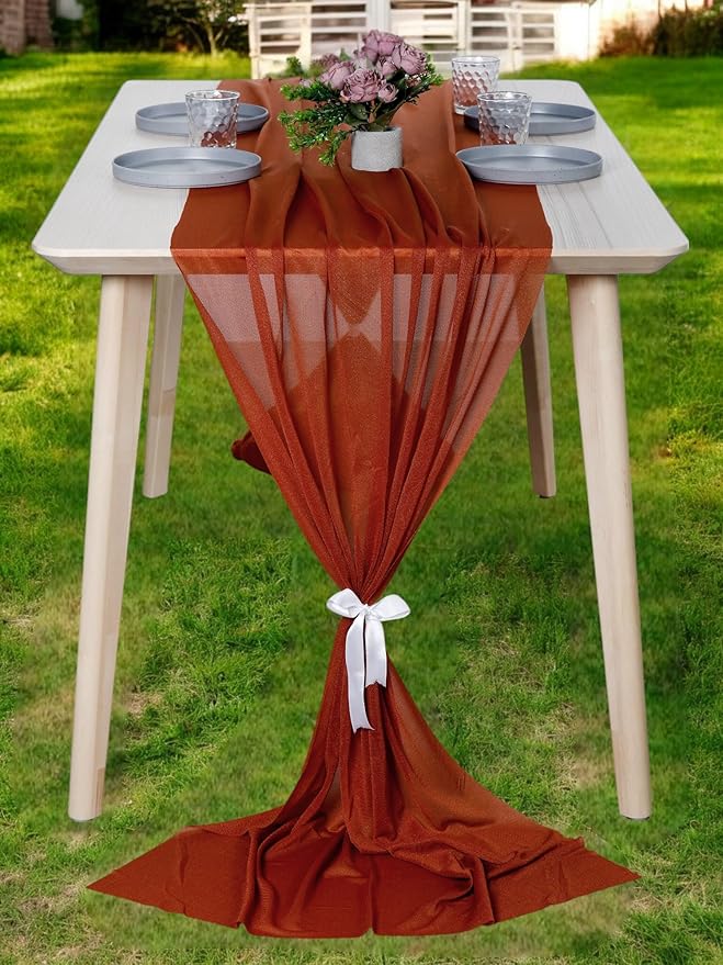 MDS Halloween Chiffon Table Runner - 5 Pack, 29 x 170 Inches, 14ft Each - She...