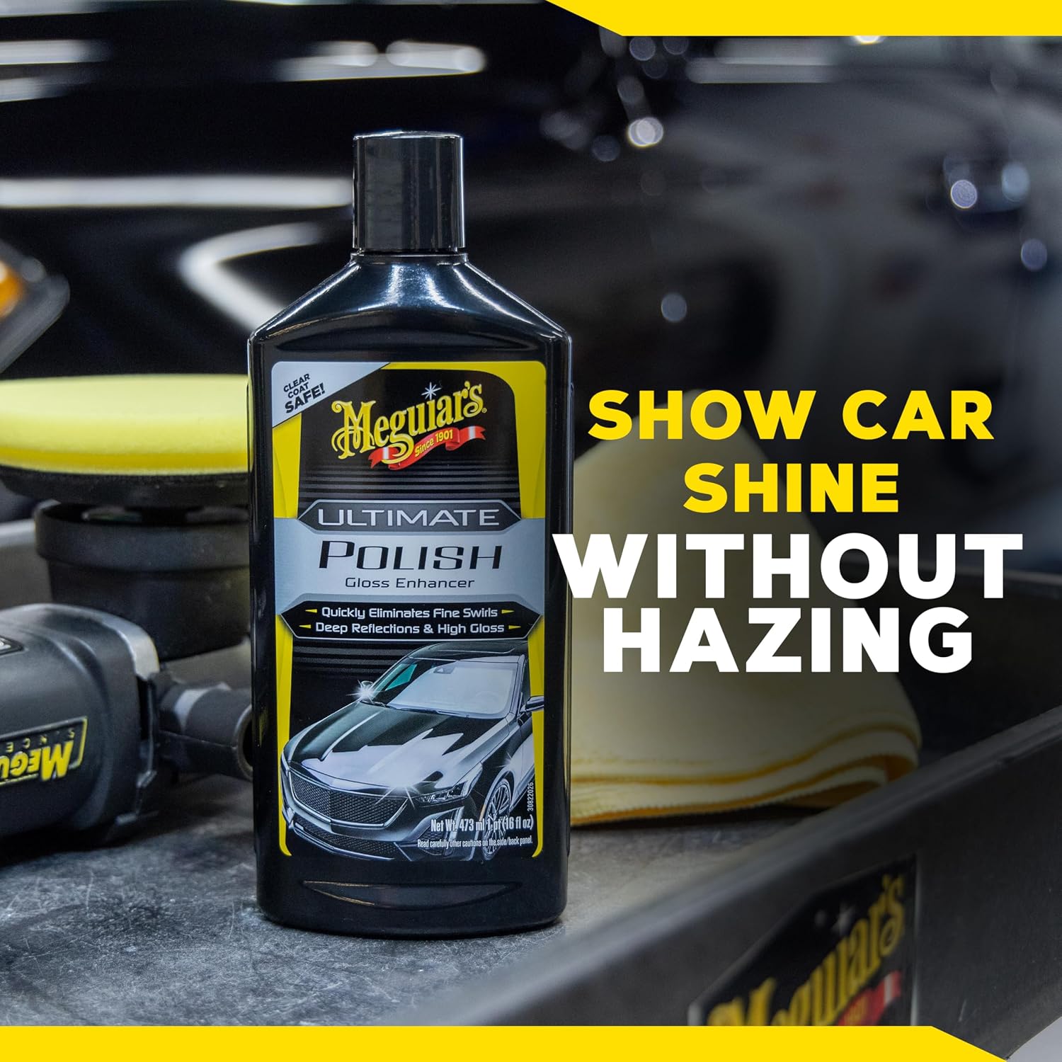 Meguiar’s Ultimate Polish – High-Gloss Polish for a Show Car Shine – Permanently Removes Light Swirls to Produce a Deep, Wet Reflection with a High Gloss Shine - Easy to Use, 16 Oz