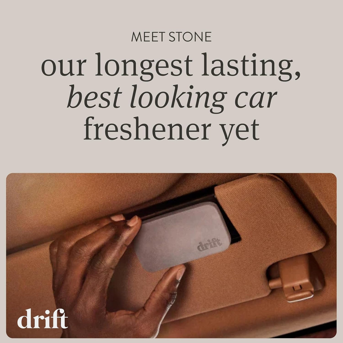 drift car air freshener - the original stone, close-up detail