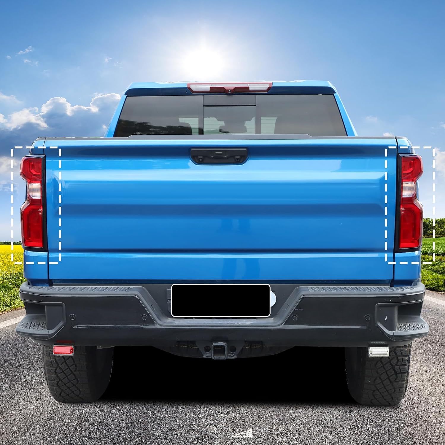 Tail Light Frame Cover Trim Compatible with Chevy Silverado 2019-2026, ABS Black Rear Taillight Bezel Exterior Accessories 2PCS