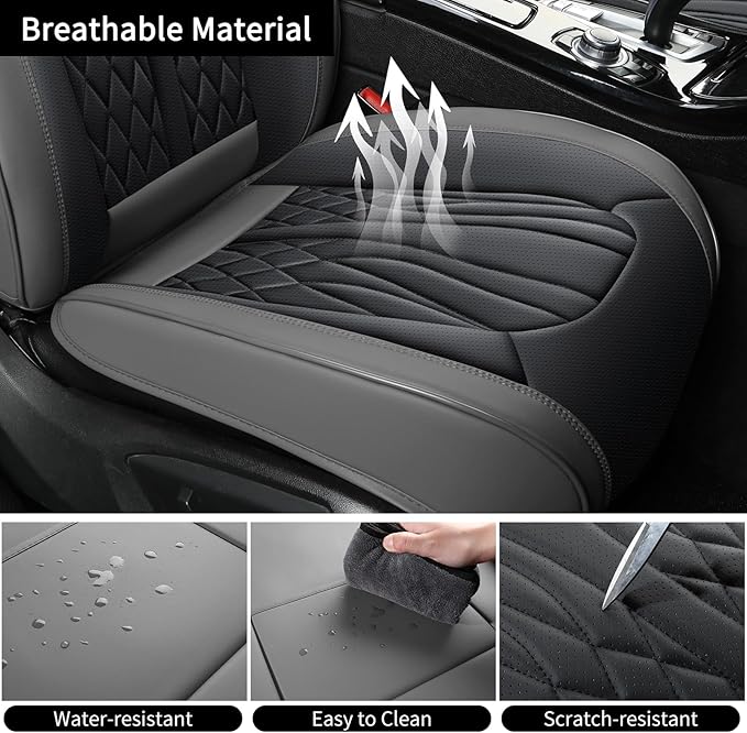 Leather Car Seat Covers, Breathable and Waterproof Faux Leather Automotive Seat - Image 4