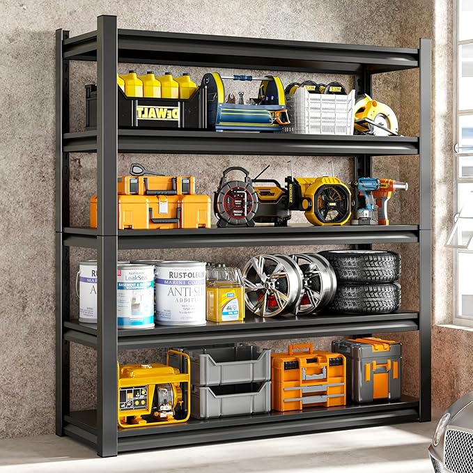 59" W Garage Shelving Unit, Garage Storage Shelves 3000LBS Heavy Duty Shelving - Image 2