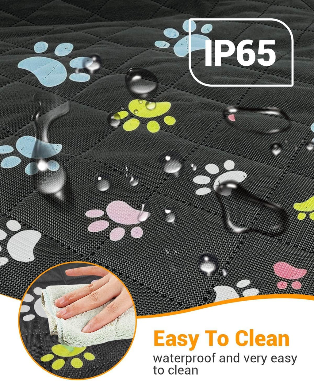 dog car seat cover, 600d heavy dute car showing dimensions