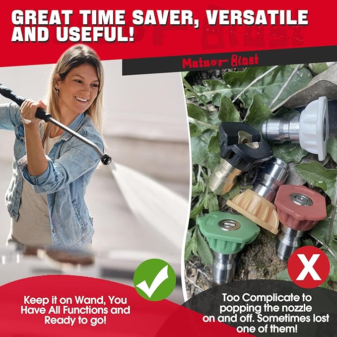Meteor Blast Pressure Washer Nozzle, 6-in-1 Quick Change over and Adjustable - Image 6