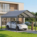 homshade 10x15ft heavy duty metal carport with 132°, main product view