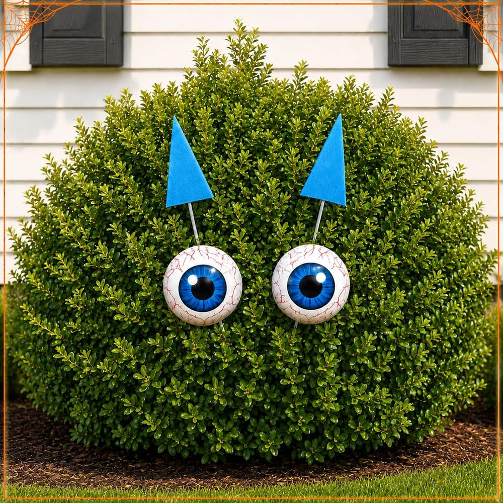 RattanView 12 Set Halloween Bush Eyes Decor Outdoor, 7.87'' Scary Bus...