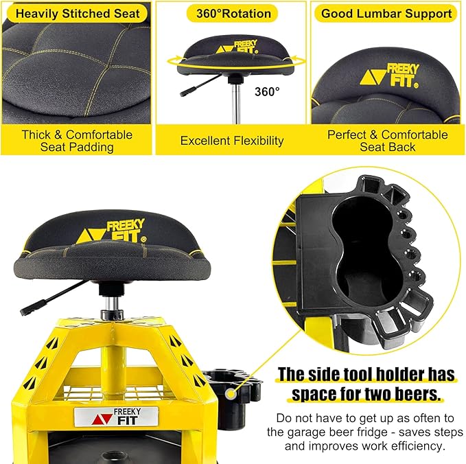 Rolling Shop Stool for Garage - Image 6
