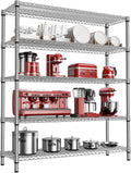 2200 Lbs 5 Tier Storage Rack Metal Wire Shelving Unit, Storage Standing Shelf