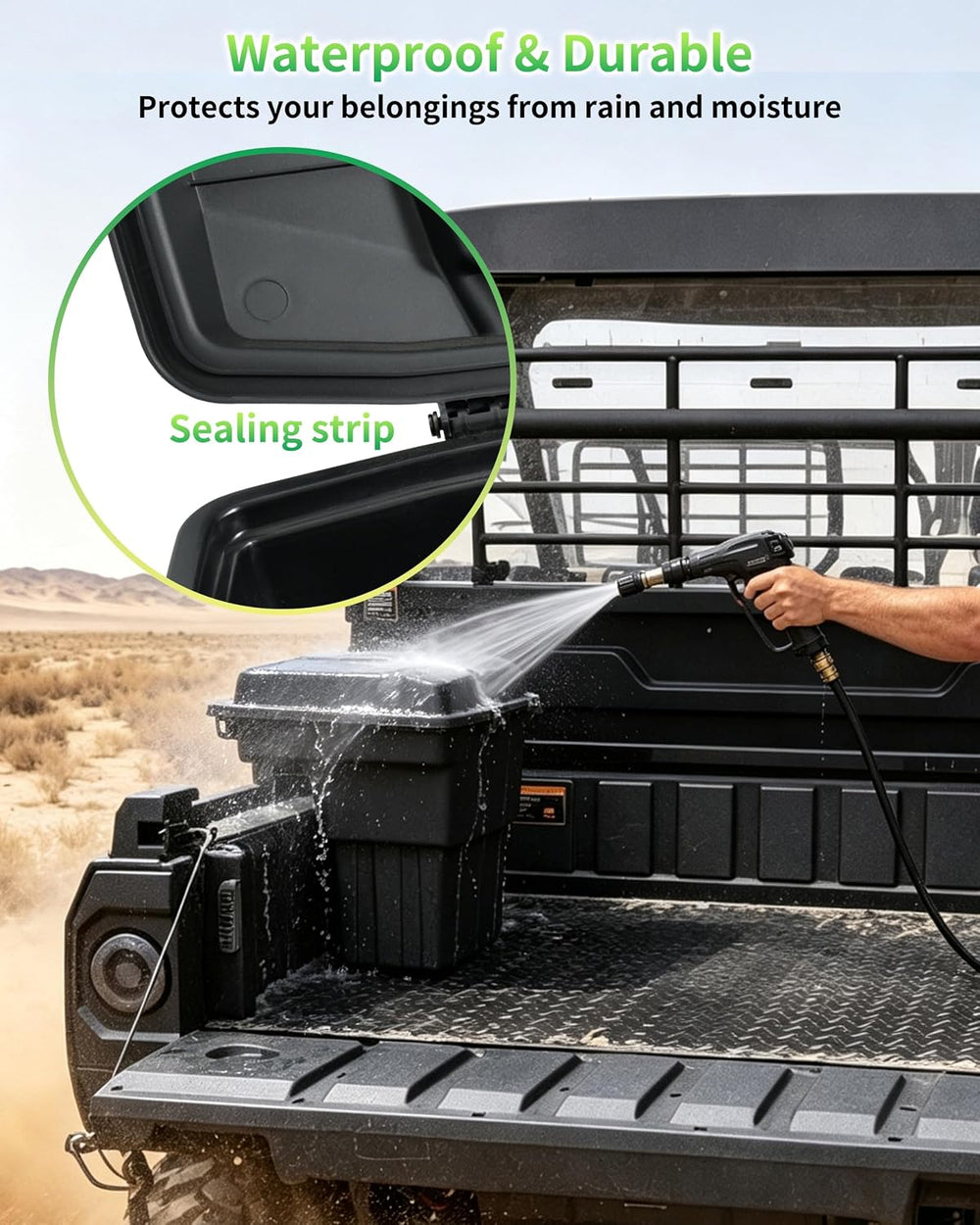 Rear Cargo Box for Kawasaki Mule MX Accessories, Removable Waterproof Storage...