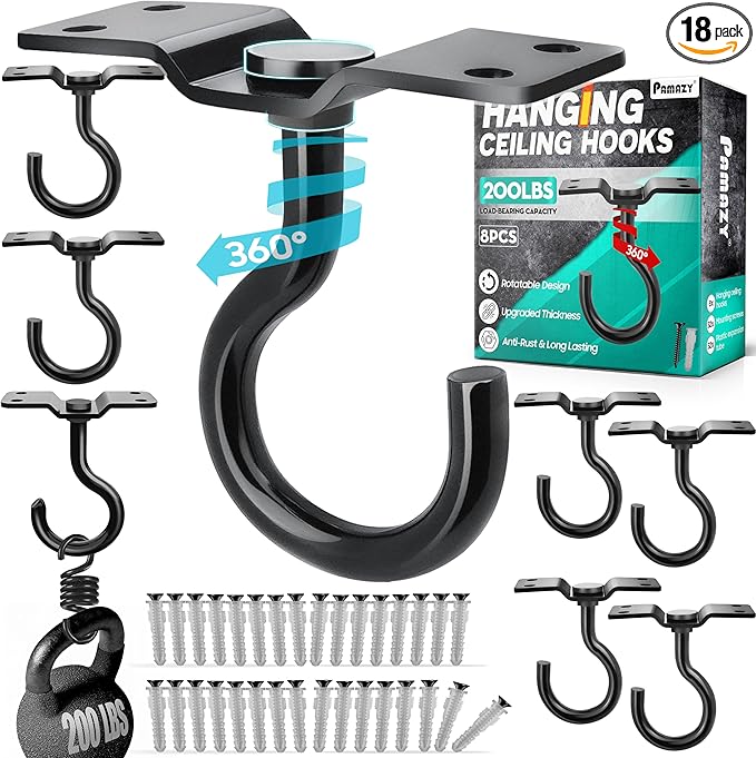 8Pcs 200LBS Rotatable Ceiling Hooks by Pamazy