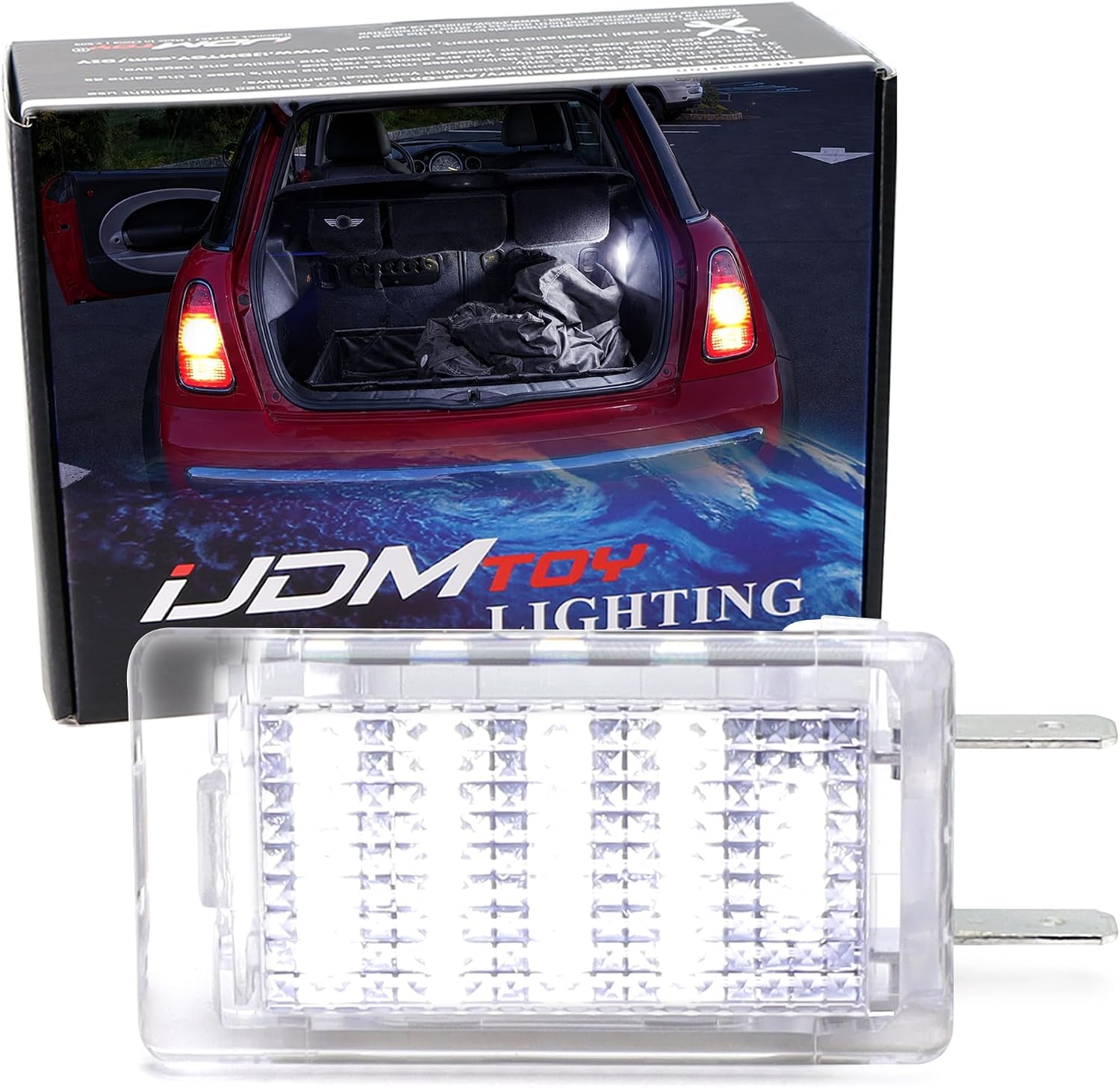 iJDMTOY Super Bright 2W High Power Xenon White Full LED Luggage, Glove Box, Cargo Area Light Assembly Compatible With BMW E30 E36 3 Series, E34 5 Series MINI R50 R52 R53, etc