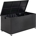 sundale 170 gallon oudoor deck box, large rattan, main product view