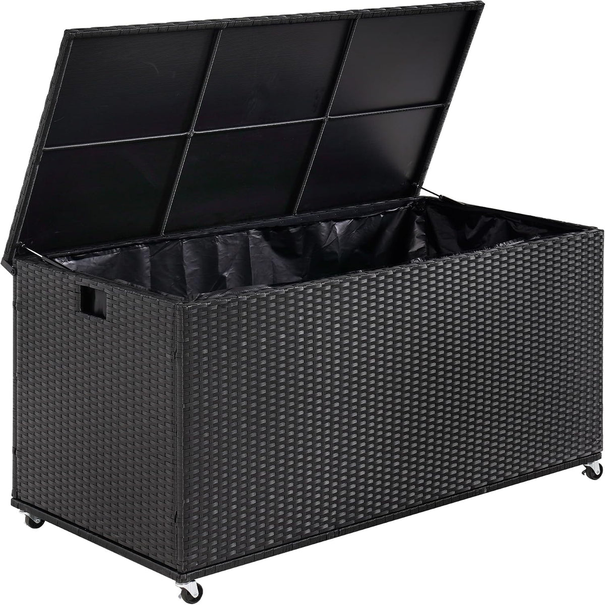 sundale 170 gallon oudoor deck box, large rattan, main product view