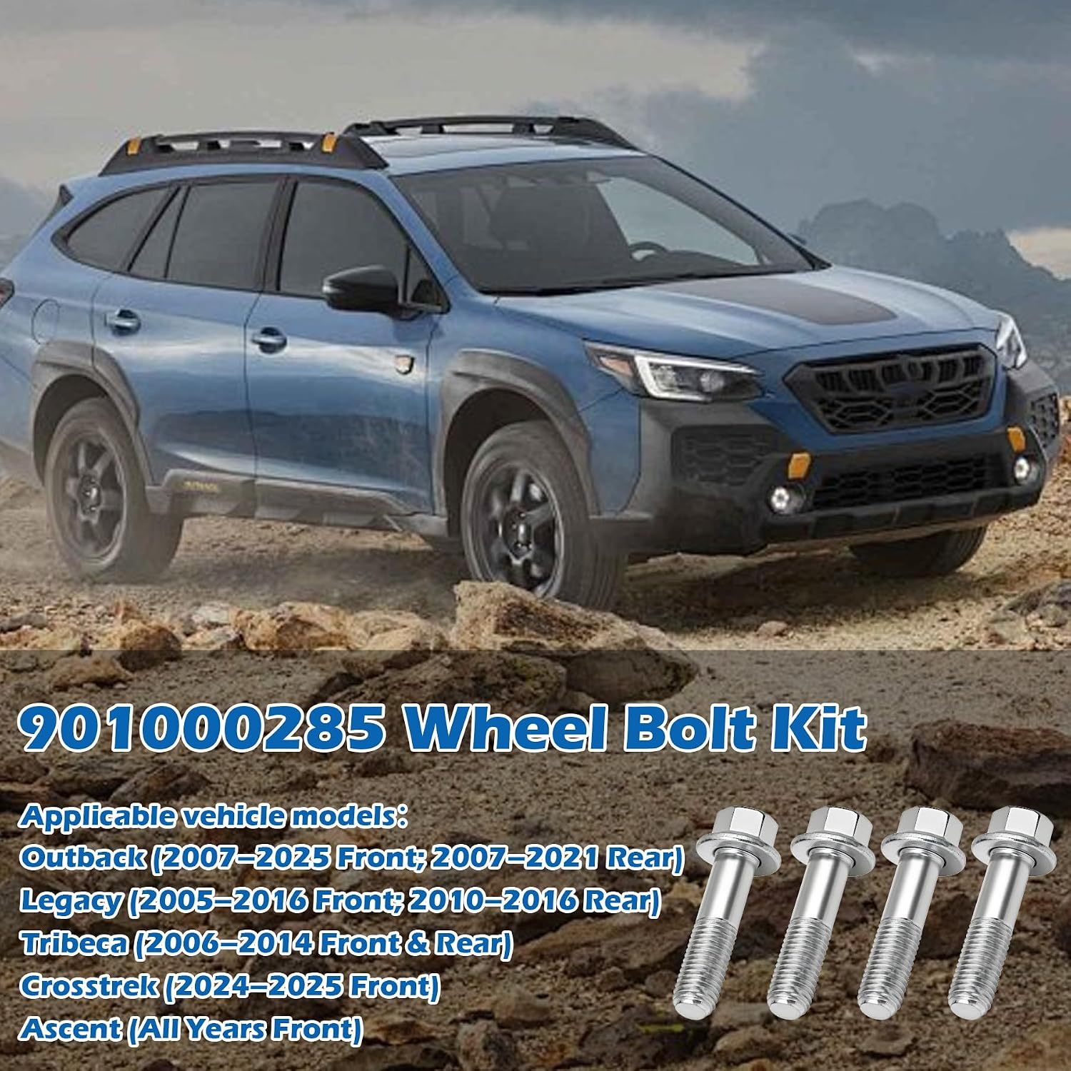 901000285 Wheel Bolt Kit, Compatible with Subaru Wheel Bearing Hub Connection Bolts, Replace Outback Legacy Tribeca Ascent