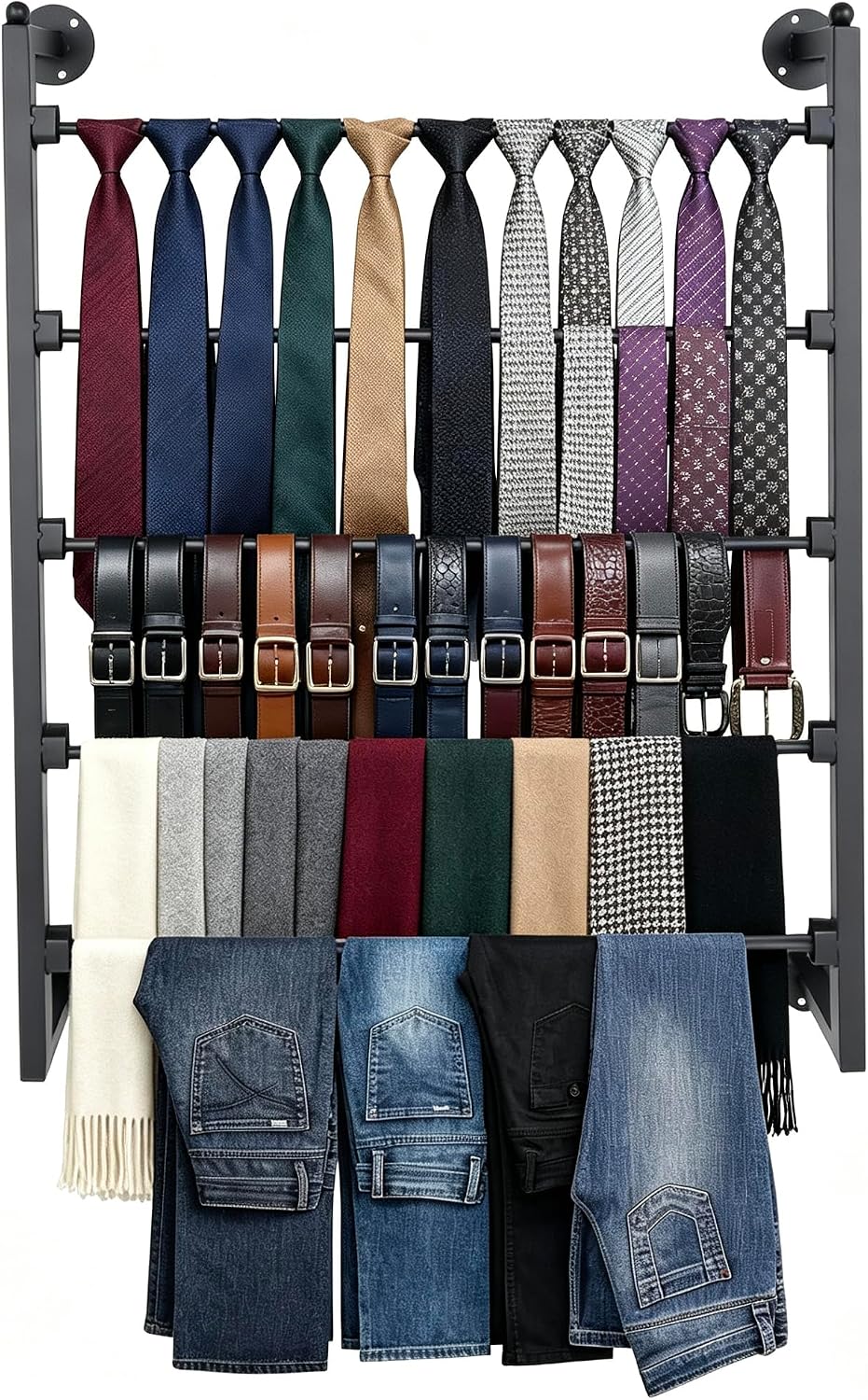 5 layer wall scarf display tie rack ribbon, main product view