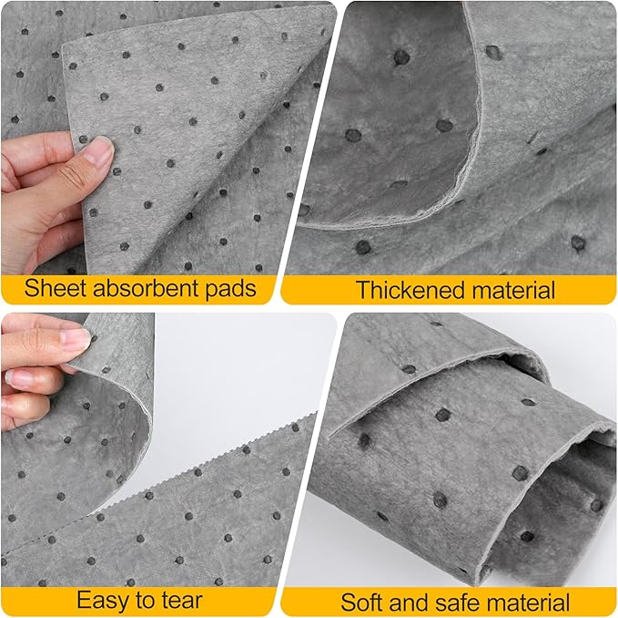 30PC Oil Absorbent Pads | 13"X10" Meltblown Polypropylene Mats, Hand-Tear Lines - Image 9