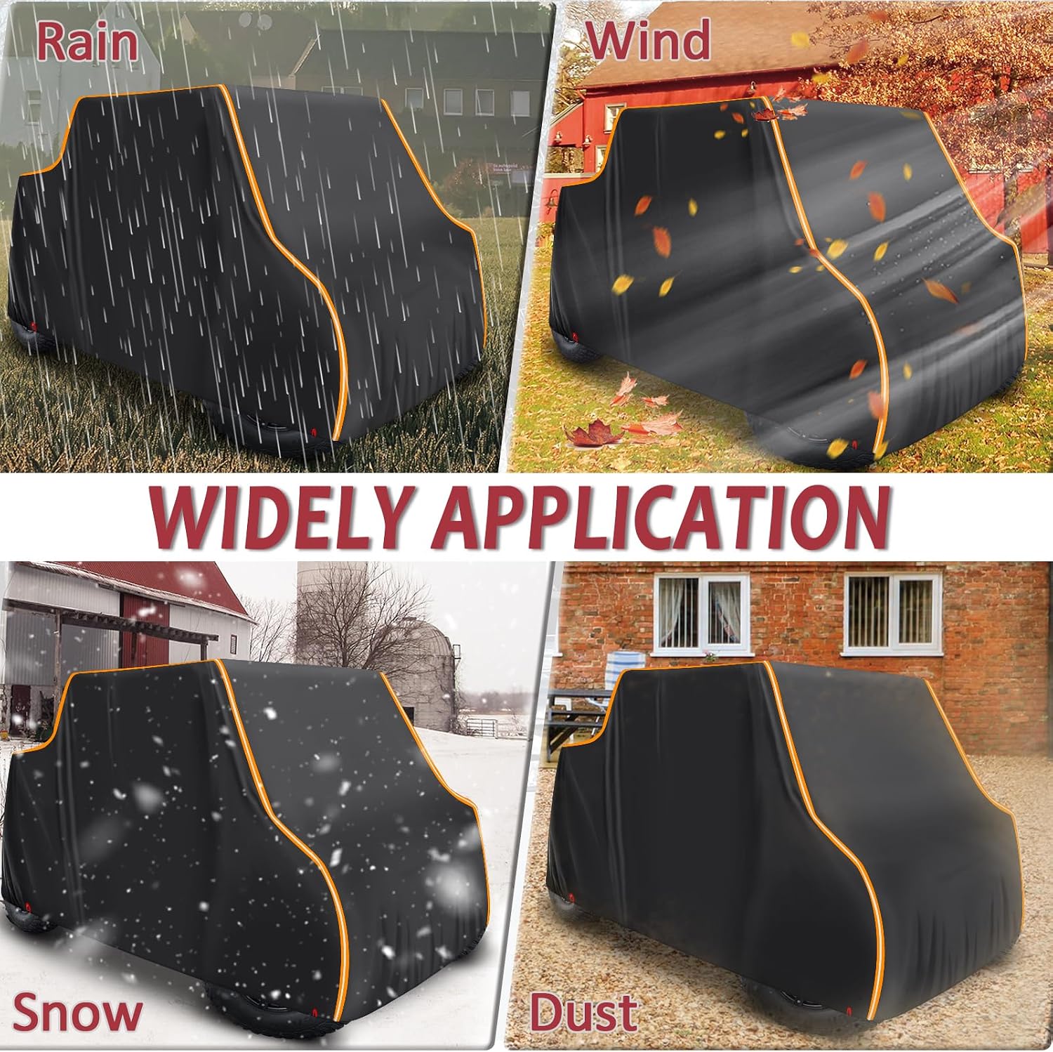 StarknightMT Heavy Duty UTV Cover 4 Seater,Waterproof 420D Oxford Cover for All-Weather Outdoor Storage,Compatible with Polaris Ranger Crew 1000 900 570 General RZR,Reflective Strips Windproof