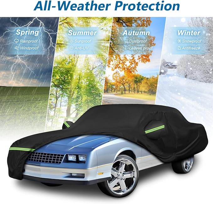Waterproof Car Covers for Chevy Monte Carlo 1970-1988, 420D Oxford Cloth Sun - Image 7