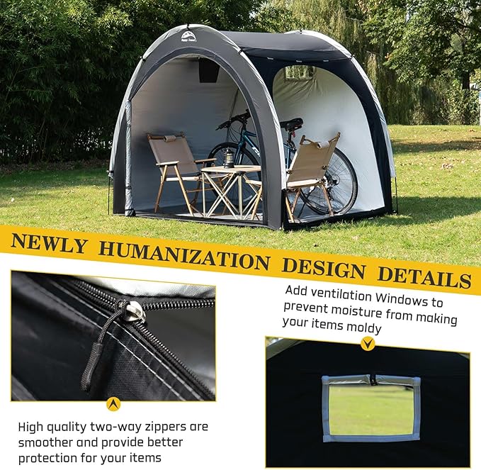 Happy Travel Bike Storage Shed Tent, Outdoor Portable Bicycle Storage Sheds - Image 7