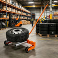 Portable Wheel Dolly 800lbs Capacity, Tire Dolly with Adjustable Roller Spacing, Tire Lifting Tool for Skid Steer & Trailers, Flat Dolly on Wheels for Fast Tire Moving and Storage