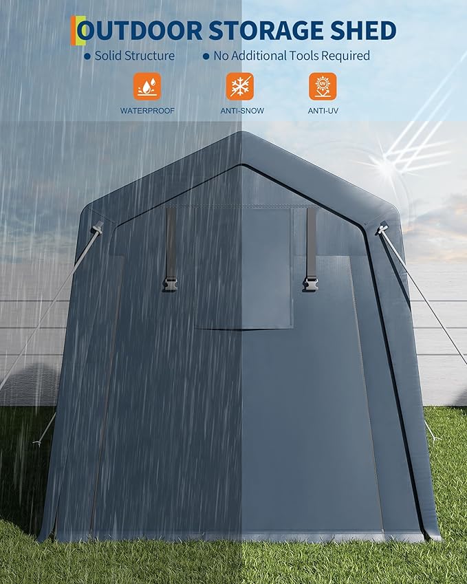 6x8 Ft Carport Heavy Duty Tent - Image 5