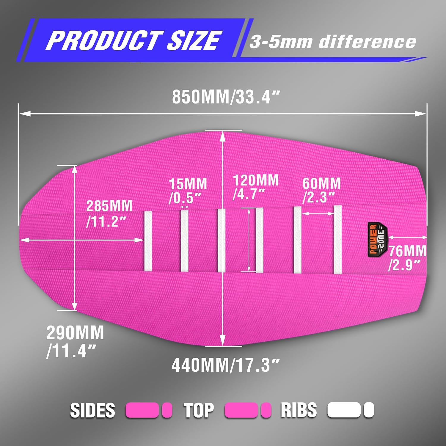 Dirt Bike Seat Cover - White Stripe Universial Seat Cover for Dirt Bike - Motorcycle Motorcross Enduro Seat Covers (Pink)