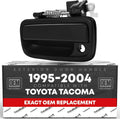 T1A Exterior Front Driver Door Handle Replacement - Compatible with 1995-2004 Toyota Tacoma - Smooth Black, Plastic - OEM 69220-35020, 91319, 79344, TO1310117