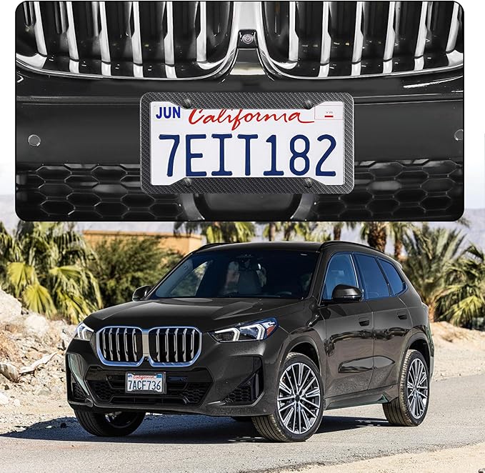 LivTee Carbon Fiber License Plate Frames, 4 Holes Stainless Steel License Plate - Image 2