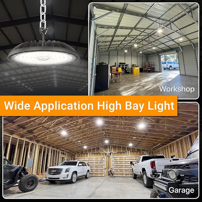 Led High Bay Light 250W, 5000K Bright High Bay Led Lights 37500LM, Durable UFO - Image 7