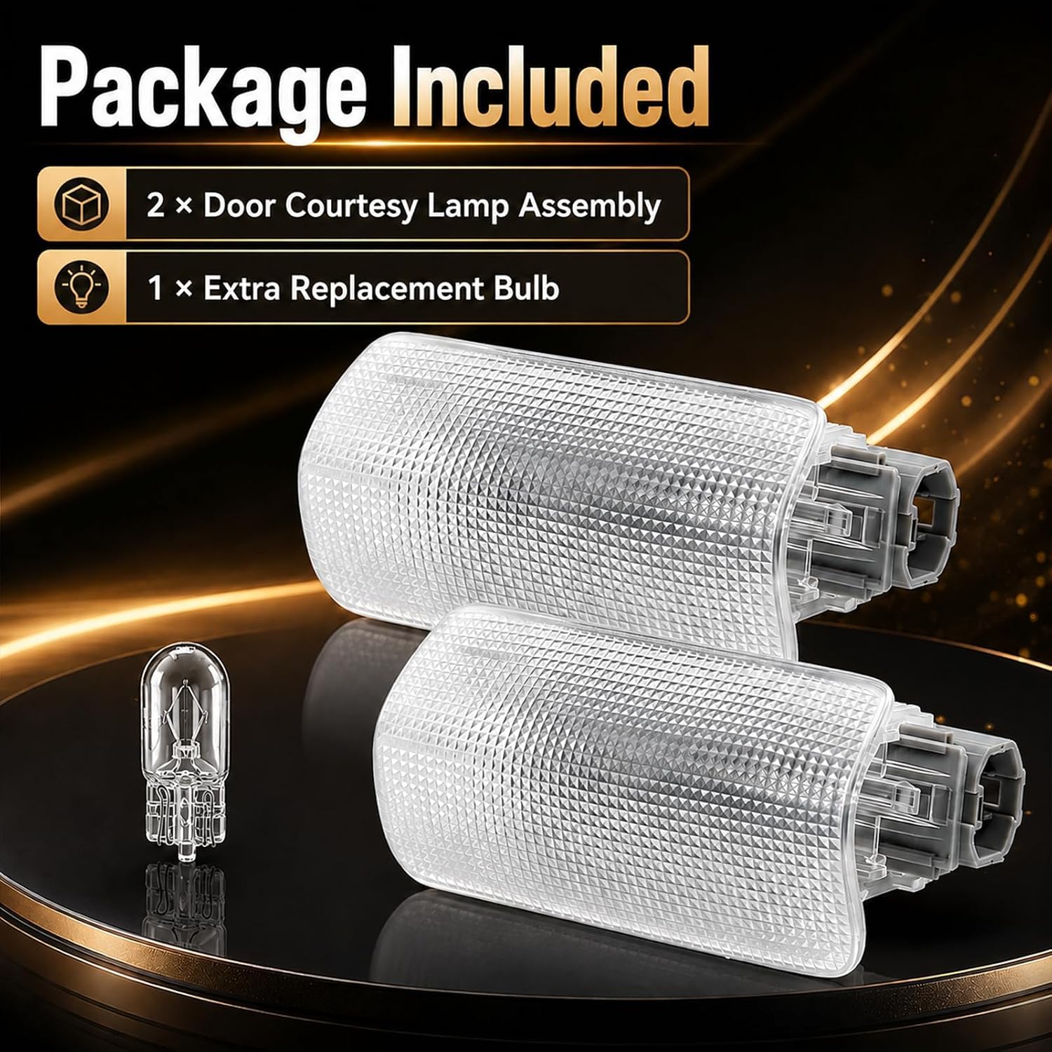 2PCS Door Courtesy Lights Compatible with Toyota 4Runner Camry Avalon Lexus ES GS RX 2013-2024, Interior Door Panel Welcome Lamp Assembly w/Spare Bulb Replace# 81230-30200