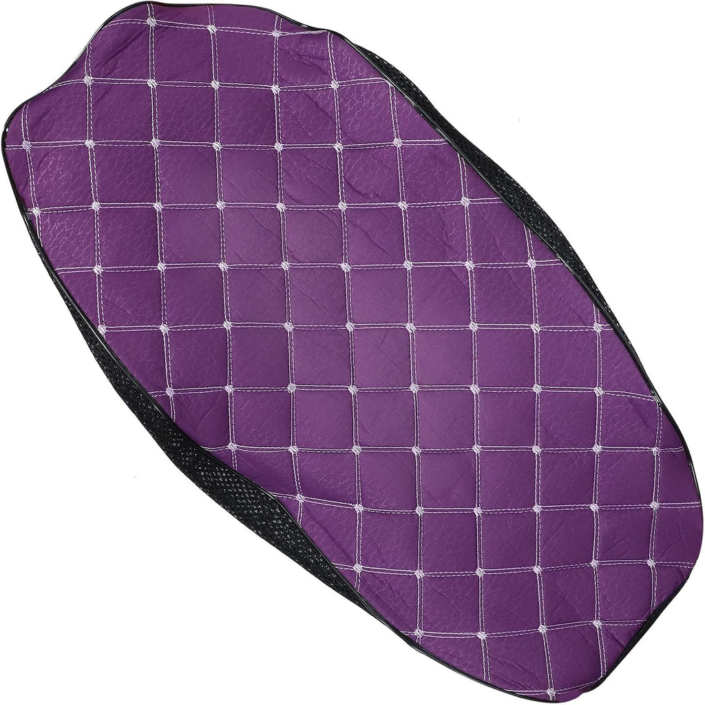 Luxshiny Motorcycle Seat Protector Cover Breathable Anti-Slip Cushion Large Purple Fabric Grid Seat Cover for Electric Scooter Moped Outdoor Use Seasons