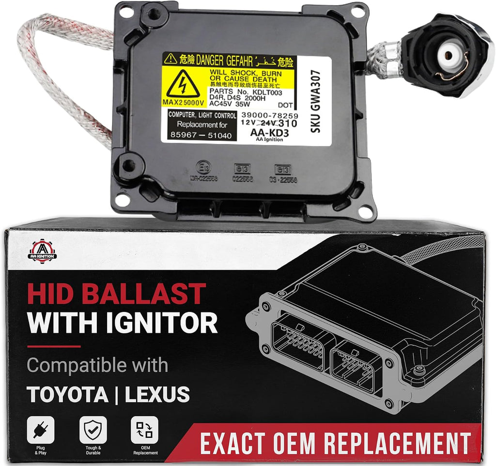HID Xenon Headlight Ballast - Compatible with Lexus, Toyota - ES350, GS300, GS350, GS430, GS450h, GS460 - Headlight Control Unit - HID Control Module - Replaces 85967-51040, 85967-51040AA, 81107-3376