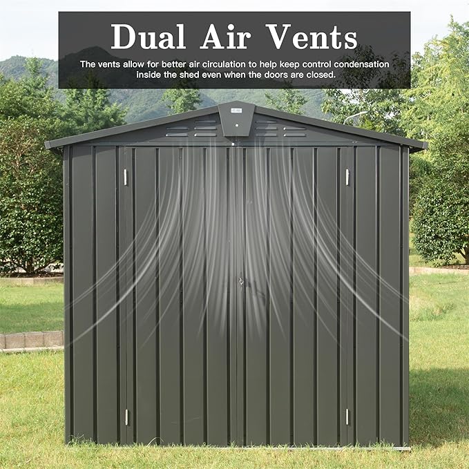 iKERY Galvanized Steel Storage Shed - Image 2