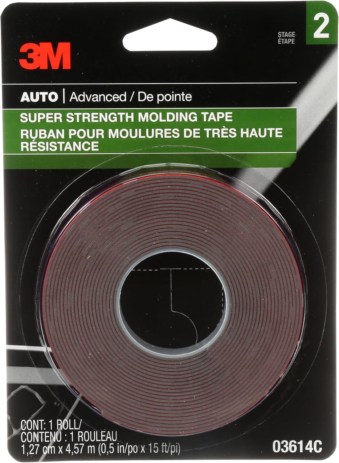 3M 03614 Scotch-Mount 1/2" x 15' Molding Tape (2-Rolls)