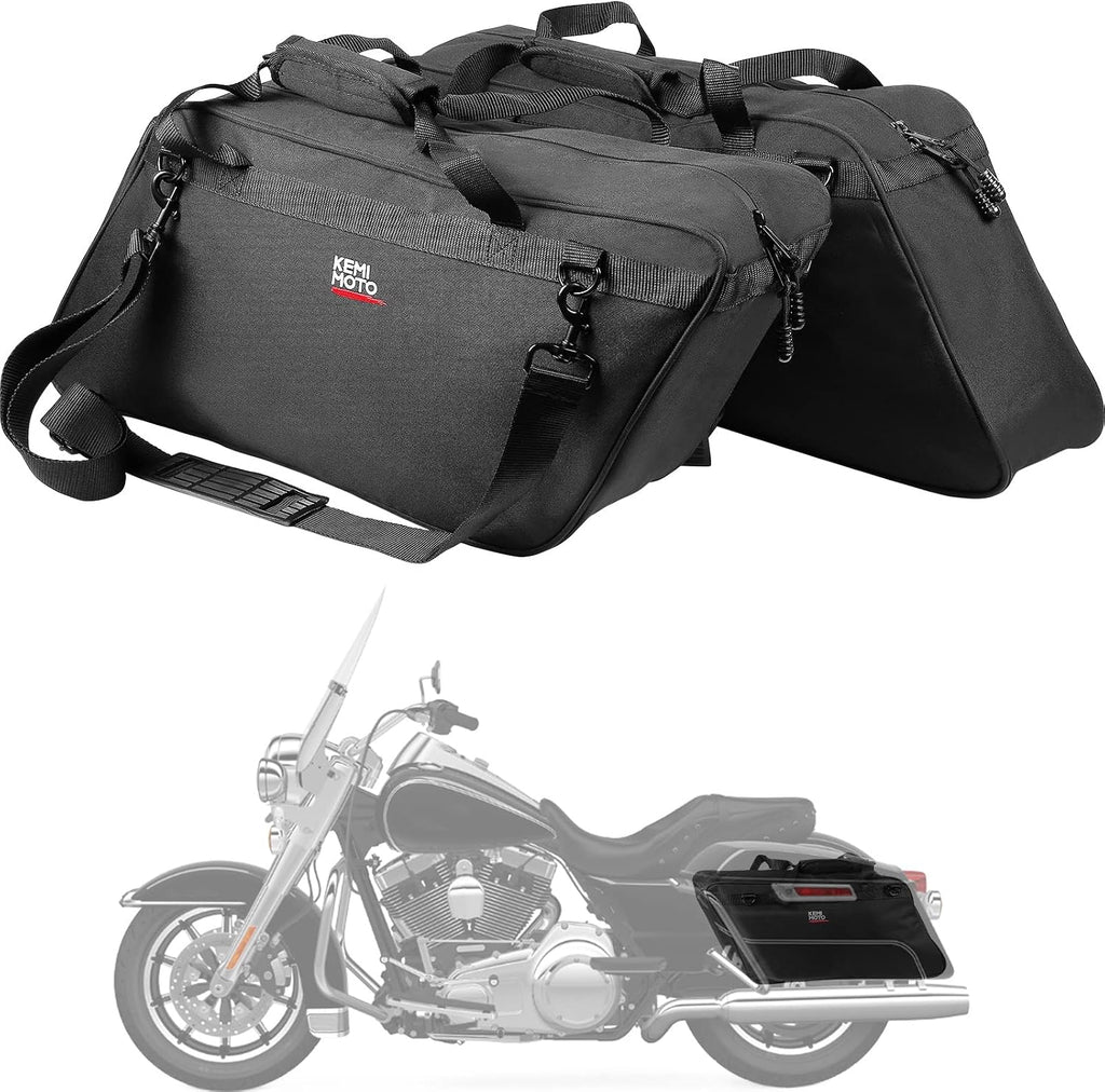 KEMIMOTO Saddlebag Liners 1 Pair Motorcycle Saddle Liner Bag 32L Hard Saddle Insert Travel Storage Bag Compatible with Touring Street Glide Road Glide Road King 1993-2023 1700 Royal Star