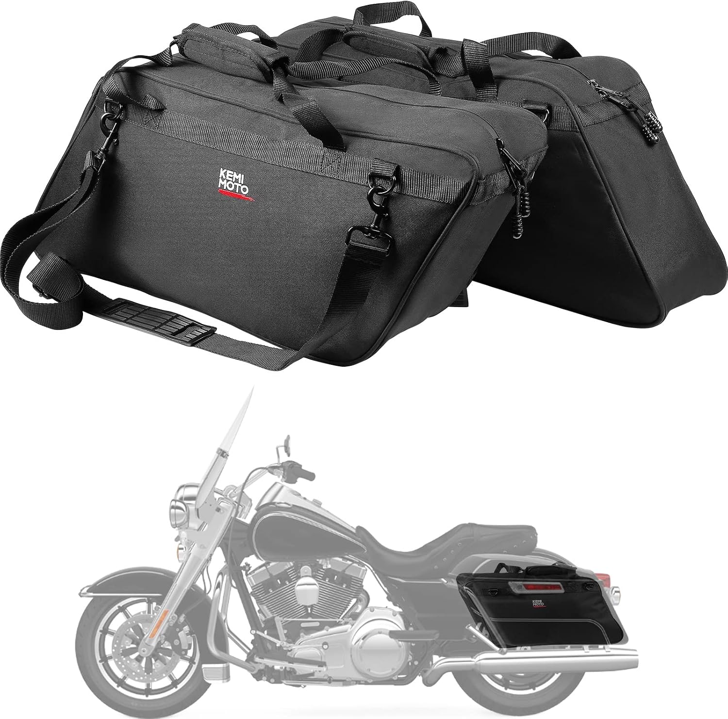 KEMIMOTO Saddlebag Liners 1 Pair Motorcycle Saddle Liner Bag 32L Hard Saddle Insert Travel Storage Bag Compatible with Touring Street Glide Road Glide Road King 1993-2023 1700 Royal Star