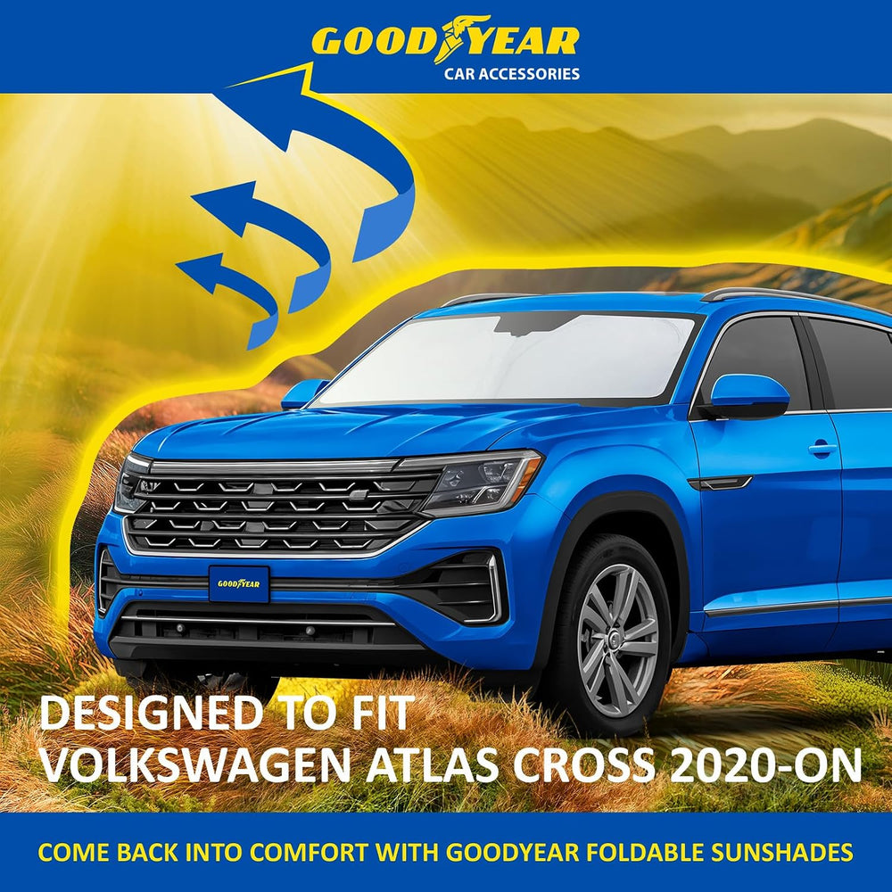 Goodyear Foldable Windshield Sunshade for Volkswagen Atlas Cross Sport 2020-2...
