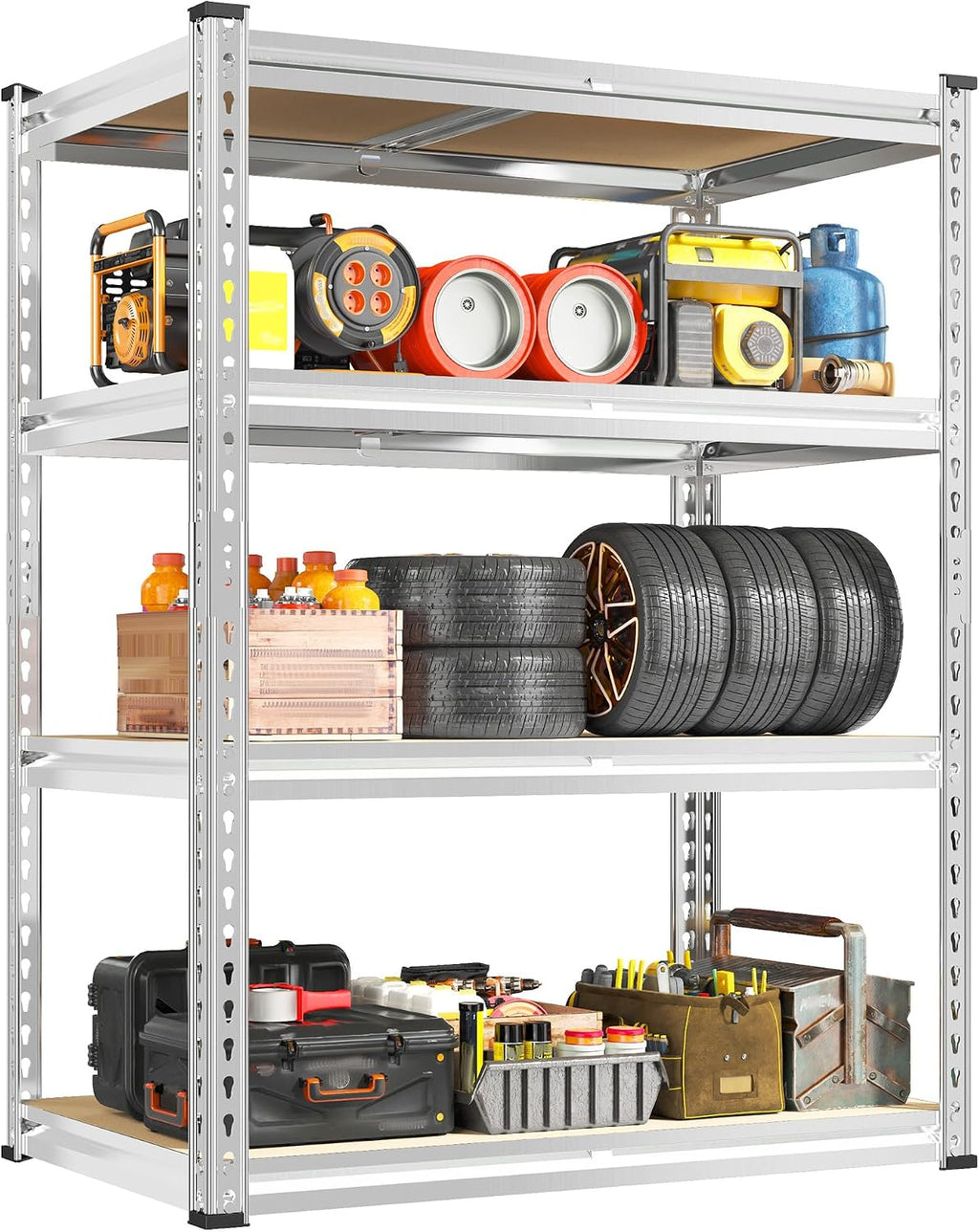REIBII 60.05" H Storage Shelves 1840LBS Garage Shelving Heavy Duty Shelving 4
